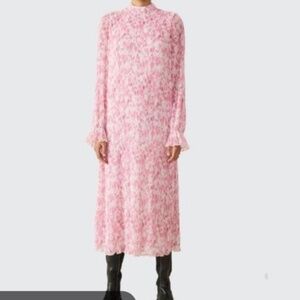 ganni sweet lilac georgette midi dress